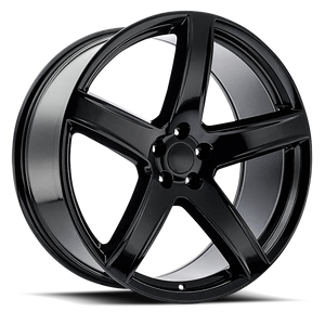 DOORBUSTER PRICING! - Factory Reproductions Fr 77 - Dodge Hellcat Hc2 Replica Wheels Wheel 20x9.5 5x115 Gloss Black 15mm - FREE T-SHIRT INCLUDED! | 77095151502
