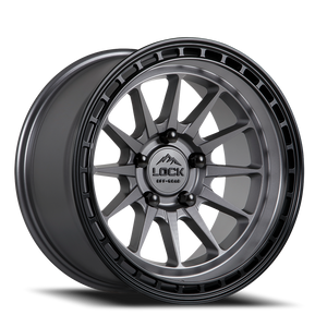 DOORBUSTER PRICING! - Lock Offroad Baja Wheel 17x9 6x139.7 Matte Grey w/ Matte Black Ring -12mm - FREE T-SHIRT INCLUDED! | BAJA-7969MGMBR12N