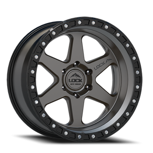 DOORBUSTER PRICING! - Lock Offroad Olympus Wheel 20x9 5x127 Matte Grey w/ Matte Black Ring 0mm - FREE T-SHIRT INCLUDED! | OLYMPUS-2957MGMBR