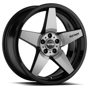 DOORBUSTER PRICING! - Reika R15 - Seeker Wheel 17x7 5x100 Gloss Black Machine Face 15mm - FREE T-SHIRT INCLUDED! | R15770151007F
