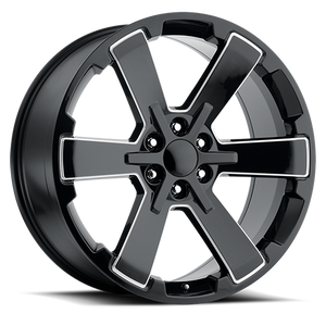 DOORBUSTER PRICING! - Factory Reproductions Fr 45 - Gmc Dual Six Star Replica Wheels Wheel 22x9 6x139.7 Black Milled 24mm - FREE T-SHIRT INCLUDED! | 45290246513
