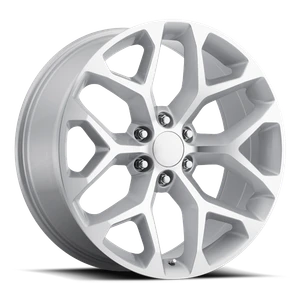 DOORBUSTER PRICING! - Factory Reproductions Fr 59 - Chevrolet Truck Snowflake Replica Wheels Wheel 26x10 6x139.7 Silver Machined Face 24mm - MINIMUM PURCHASE OF 4 WHEELS - FREE T-SHIRT INCLUDED! | 59610246509