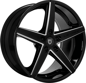 Lexani R-Four R04 Custom Drilled Wheel Blanks Rims 20x8.5 Black Milled Custom Offset | R04-2085-00-15BG