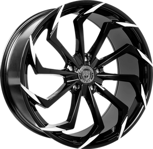 Lexani Static 701 Custom Drilled Wheel Blanks Rims 20x10 Black w/ Machined Tips Custom Offset | 701-2010-00-15MBT