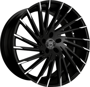 Lexani Wraith 663 Custom Drilled Wheel Blanks Rims 22x10 Black w/ Machined Tips Custom Offset | 663-2210-00-15MBT