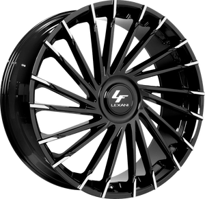 Lexani Wraith Xl Wheels Rims 26x10 Blank Custom Drilled Black W/ Machined Tips 0mm | 696-2610-00-00MBT