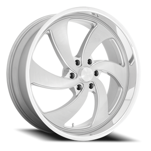 Us Mags U134 Desperado Wheel 22x9 6x139.7 Milled Silver Brushed Face w/ Diamond Cut Lip 25mm - FREE T-SHIRT INCLUDED! | U134229077+25L