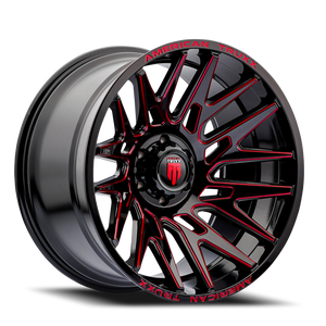 DOORBUSTER PRICING! - American Truxx At1919 Evolution Wheel 22x12 8x170 Gloss Black Milled w/ Prism Red Tint -44mm | AT1919-22270BTR
