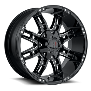 Havok 103 Wheels Rims 20x9 5x127 (5x5) 5x4.5 (5x114.3) Black Milled Machined Rivets 12mm | HAV103-2919-12BMW