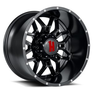 Havok 109 Wheels Rims 22x14 8x180 Dark Black Machined Rivets -76mm | HAV109-2214-80-N76DFB