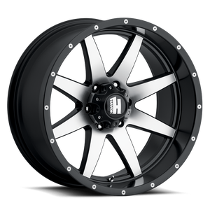 Havok 112 Wheels Rims 22x12 8x170 Black Machined Face Rivets -44mm | HAV112-2212-09-N44MB