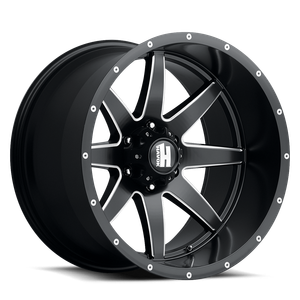 Havok 112 Wheels Rims 22x14 8x6.5 (8x165.1) Black Milled -76mm | HAV112-2214-08-N76BMW