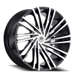 Luxxx Alloys Lux 17V Wheel 22x9 5x114.3 & 5x127 Gloss Black Machined Face 33mm | LUX17V2295114127+33B-A2