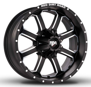 Red Dirt Road Rd01 Wheels Rims 20x12 6x135 6x5.5 (6x139.7) Black Machined -44mm | RD01-21230-N44MM