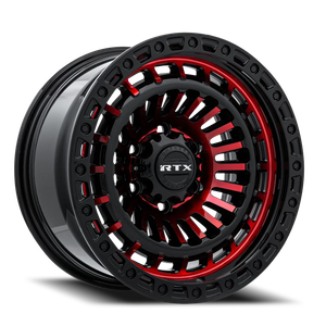 DOORBUSTER PRICING! - Rtx Moab Wheel 18x9 6x139.7 Gloss Black Machined Red 0mm | 83094