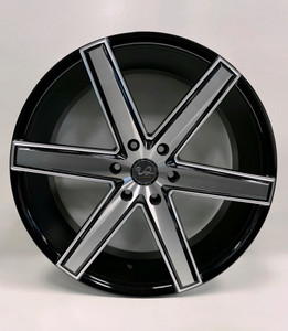 U2 56 Wheels Rims 24x9.5 6x5.5 (6x139.7) Black Machined Face Milled Windows 30mm | U256-24985BMMW