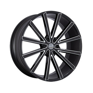 U2 77 Wheels Rims 22x9.5 6x5.5 (6x139.7) Black Milled 30mm | U277-22985BMW