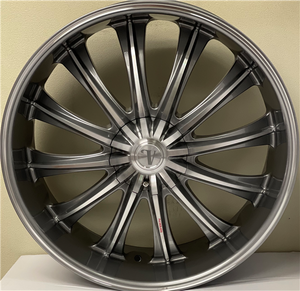 Velocity Vw15 Wheels Rims 22x8 5x108 5x4.5 (5x114.3) Gunmetal Machined Face Line On Lip 35mm | VW15-22854GMM