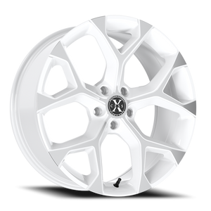 DOORBUSTER PRICING! - Xcess X05 5 Flake Wheel 22x9 5x115 White Machined 15mm - FREE T-SHIRT INCLUDED! | X0529051515WM