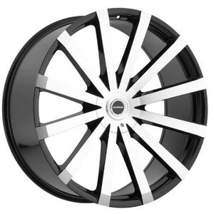 Strada® Gabbia S50 Wheels Rims 22x9.5 5x115 5x120 Black Machined 15 | S50250115DGBM