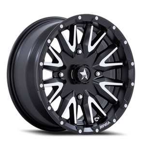 Msa Offroad M49 Creed Atv Utv Wheel 14x7 4x137 Matte Black Machined 10mm - FREE T-SHIRT INCLUDED! | MA049MD14704810