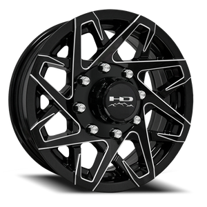 Hd Trailer Canyon Wheel 16x6 8x165.1 Gloss Black w/ Milled Face 0mm | CY1660820ML3