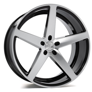 Axe Zx9 Wheels Rims 22x10.5 5x120 Black And Polished Face 42mm | 10522BLNK42ZX9BP-5x120