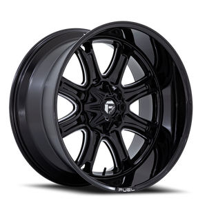 Fuel Darkstar Wheel 20x9 5x139.7 & 5x150 Gloss Black Milled 1mm - FREE T-SHIRT INCLUDED! | FC853BE20908601