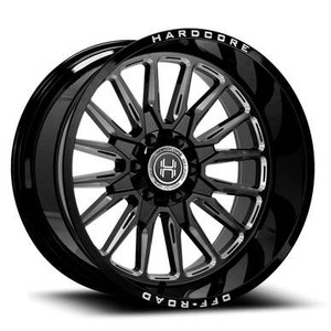 Hardcore Off-Road Hc24 Wheels Rims 24x12 6x135 6x5.5 (6x139.7) Black Milled -44mm | HC24241261351397GBM-44