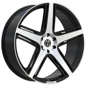 Massiv Classico 926 Wheels Rims 24x9 6x5.5 (6x139.7) Black Machined 25mm | MAS926-24985BM