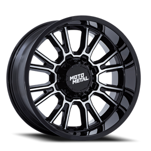 Moto Metal Mo810 Legacy Wheel 20x10 5x127 & 5x139.7 Gloss Black Machined -18mm - FREE T-SHIRT INCLUDED! | MO810BD20103518N