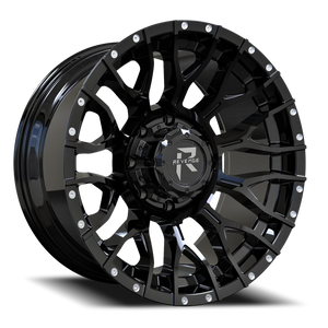 Revenge Rv201 Wheel 20x10 6x135 & 6x139.7 Gloss Black w/ Milled Lip -19mm - FREE T-SHIRT INCLUDED! | RV201-201061351397-19B