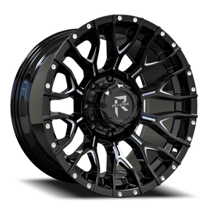 Revenge Rv201 Wheel 20x10 6x135 & 6x139.7 Black Milled -19mm - FREE T-SHIRT INCLUDED! | RV201-201061351397-19BMW