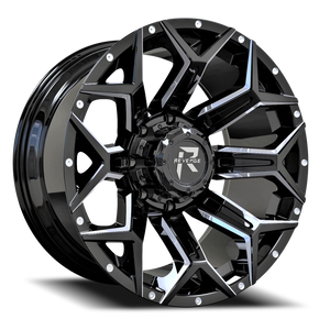 Revenge Rv202 Wheel 20x10 8x180 Black Milled -19mm - FREE T-SHIRT INCLUDED! | RV202-20108180-19BMW