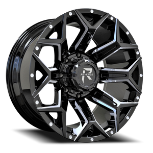 Revenge Rv202 Wheel 20x9 6x135 & 6x139.7 Black Milled 0mm - FREE T-SHIRT INCLUDED! | RV202-209061351397+00BMW