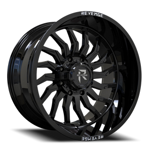 Revenge Rv204 Wheel 20x10 6x135 & 6x139.7 Gloss Black -19mm - FREE T-SHIRT INCLUDED! | RV204-201061351397-19B