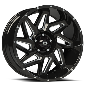 Vision Spyder 361 Wheel 18x9 5x139.7 Gloss Black Milled Spoke 12mm | 361-8985GBMS12
