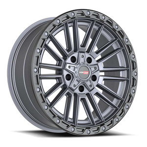 Vortek Vrt-604 Wheels Rims 20x9.5 5x127 (5x5) 5x5.5 (5x139.7) Titanium Black Bead Ring -18mm | 604209543-18MTB