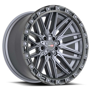 Vortek Vrt-608 Wheels Rims 20x10 5x127 (5x5) 5x5.5 (5x139.7) Titanium Black Bead Ring -12mm | 608201043-12MTB