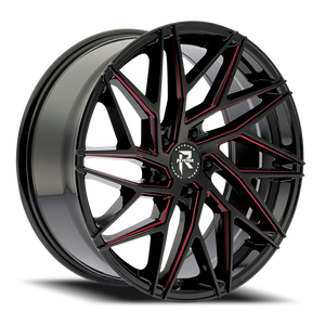 Revenge Rl102 Wheel 22x9 5x112 Black Milled w/ Red Tint 35mm - FREE T-SHIRT INCLUDED! | RL102-22905112+35BRW