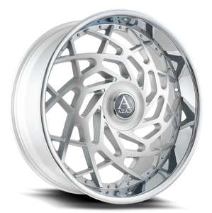 Azad AZ Reign Custom Drilled Wheel Blanks Rims 24x10 Silver Machined Stianless Lip 10mm | AZREIGN2410BLANK+10SMF/SSL