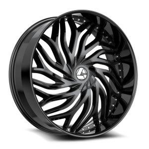 Azara Aza-537 Custom Drilled Wheel Blanks Rims 30x9.5 Black 15mm | AZA-5373095BL15GB