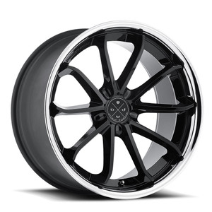 Blaque Diamond BD-23 Custom Drilled Wheel Blanks Rims 22x9 Black Center Chrome Stainless Custom Offsetmm | PW#377