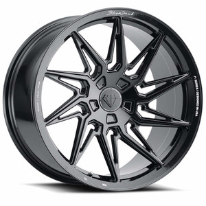 Blaque Diamond F20 Right Custom Drilled Wheel Blanks Rims 20x10 Black 40mm | PW#517