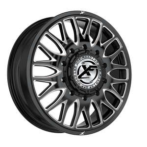 XF Off-Road Xf-240 Dually Wheels Rims 24x8.25 10x225 Black Milled 110mm | 240F248265110GBML