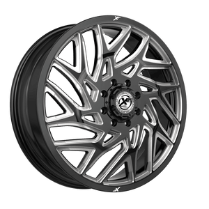 XF Off-Road Xf-229 Dually Wheels Rims 22x8.25 8x6.5 (8x165.1) Black Milled 110mm | 229F228258110GBML