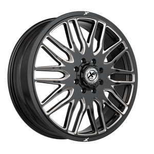 XF Off-Road Xf-240 Dually Wheels Rims 22x8.25 8x6.5 (8x165.1) Black Milled 110mm | 240F228258110GBML