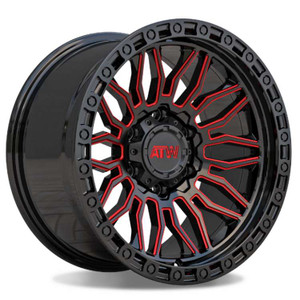 Atw Off-Road Nile Wheels Rims 17x9 6x5.5 (6x139.7) Black Red Milled Spokes 0mm | NIL1795113