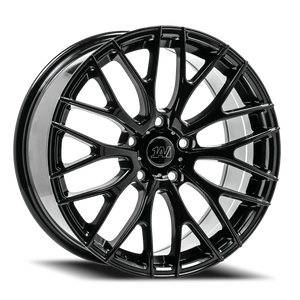 DOORBUSTER PRICING! - Axe Zx2 Wheel 18x8 5x112 Gloss Black 40mm - FREE T-SHIRT INCLUDED! | 818BLNK40ZX2BLK-5x112