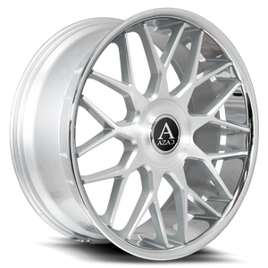 Azad Azv02 Wheels Rims 24x9 5x120 5x127 (5x5) Brushed Silver 10mm | AZV022495120/127+10BR/SSL